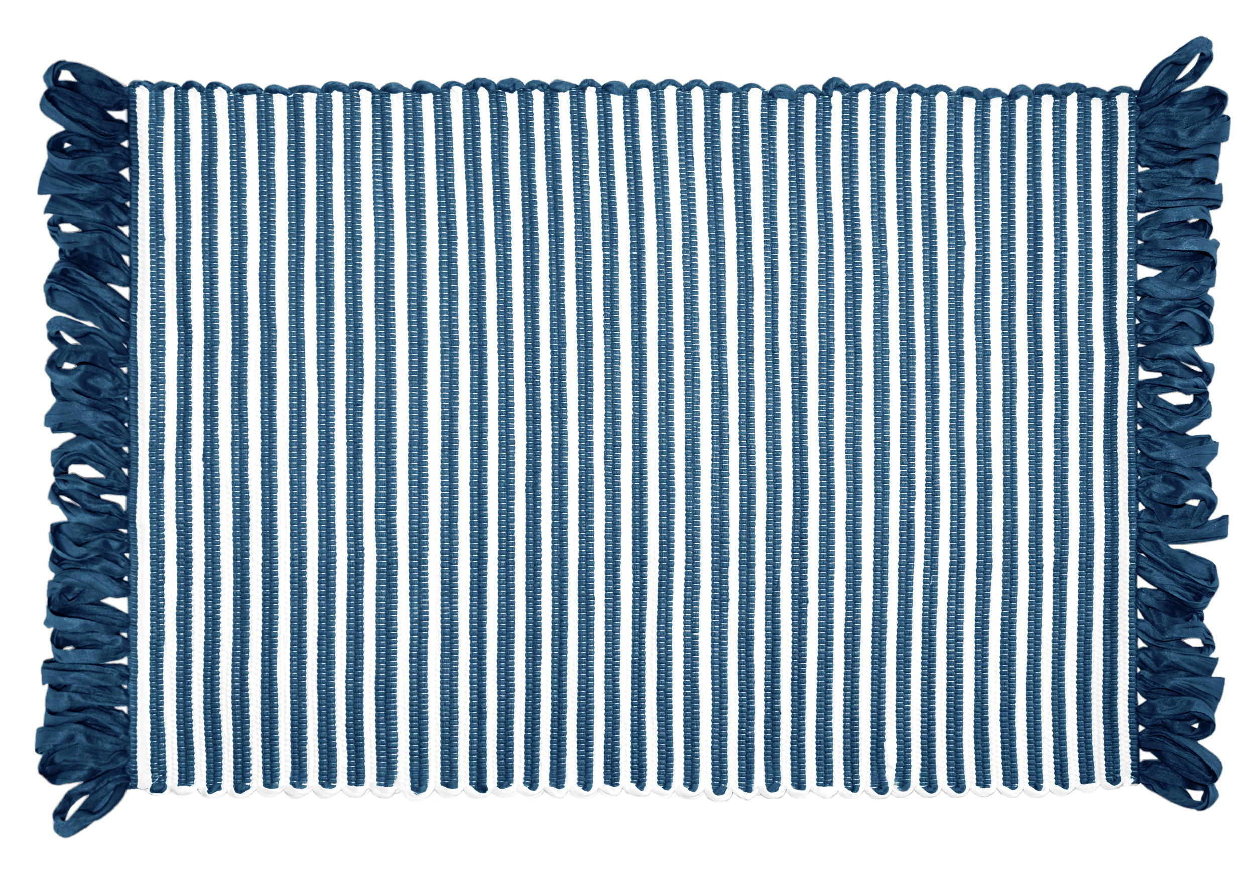 HANDGEWEBTER Läufer 50x70 cm Kosmos - Blau, Naturmaterialien/Textil (50/70cm) - Lashuma