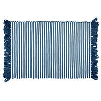HANDGEWEBTER Läufer 50x70 cm Kosmos - Blau, Naturmaterialien/Textil (50/70cm) - Lashuma