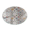 TISCHPLATTE Ø70 cm Mosaikmuster mit Ornamenten Rund - Schlammfarben/Grau, Glas (70/70/0.4cm) - TULUP