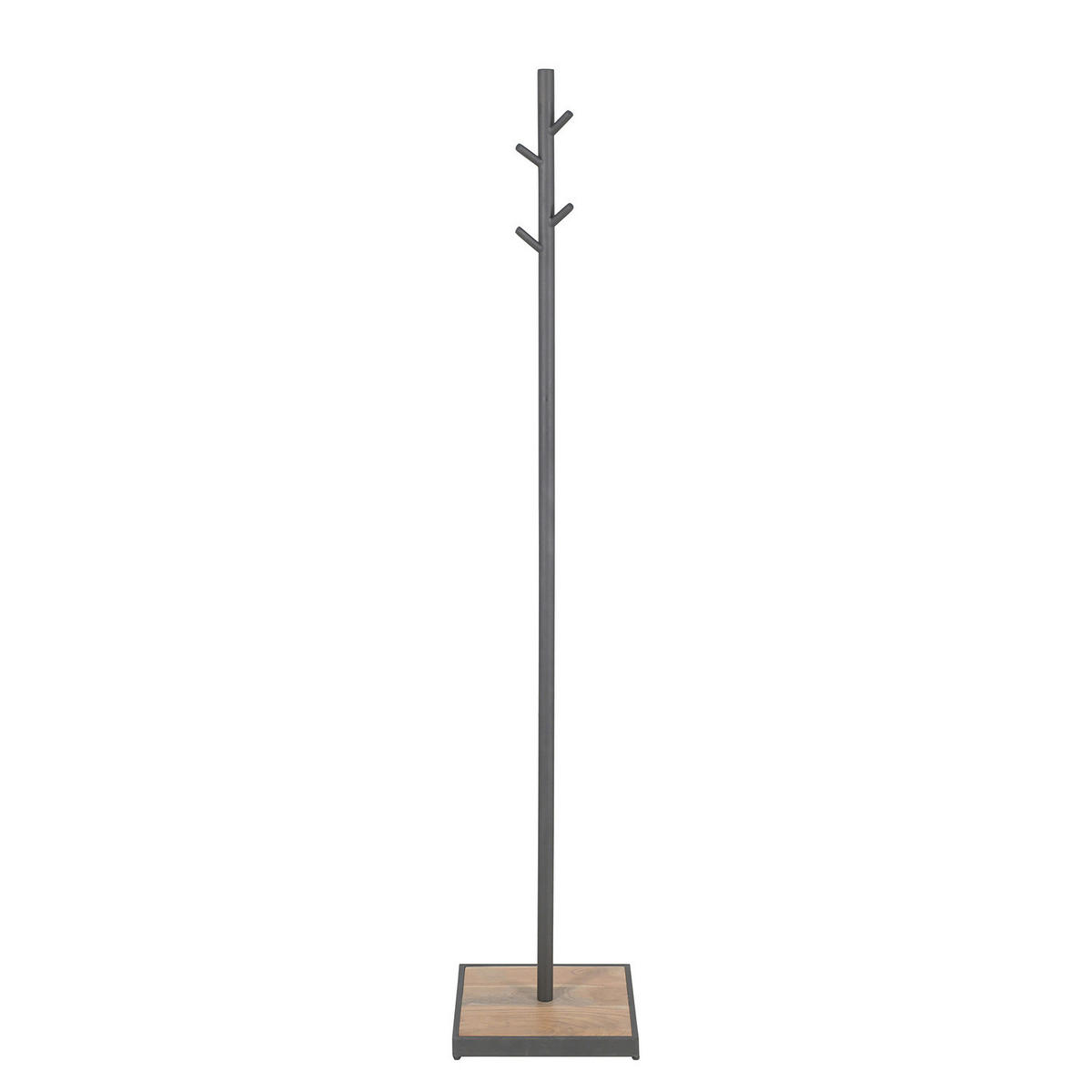 MASSIVER GARDEROBENSTÄNDER - Akazie / Anthrazit - Akazie massiv / Metall - Akaziefarben, Holz (35/180/35cm) - home24