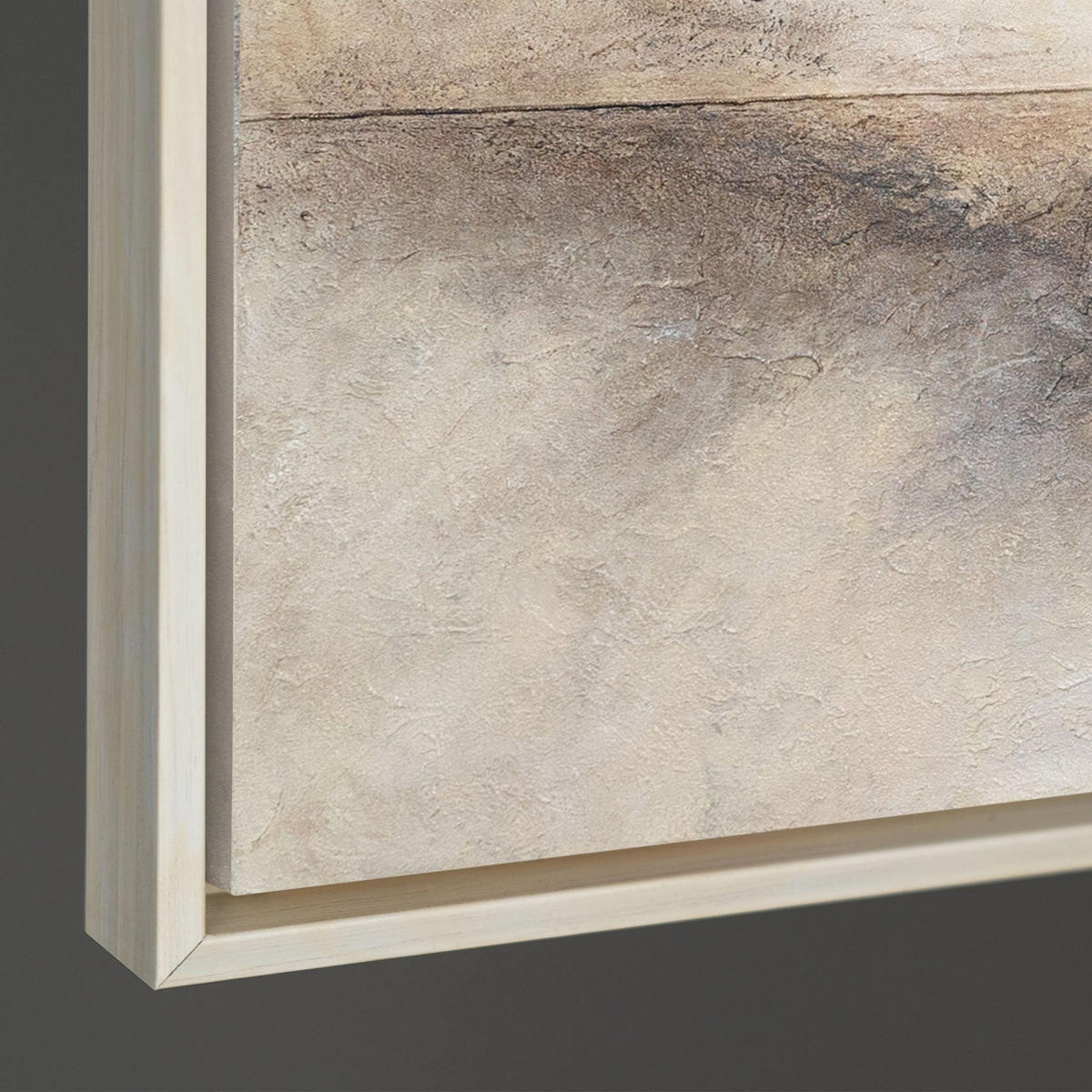 GEMÄLDE Horizontlinie Schattenfugenrahmen Beige 140x70 cm - Beige, Holz (140/70cm) - YS-art gallery