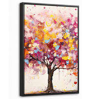 LEINWAND Bilder mit Rahmen - Aquarell - Baum - Kunst - Abstrakt - 40x60 - Multicolor, Textil (40/60cm) - MuchoWow