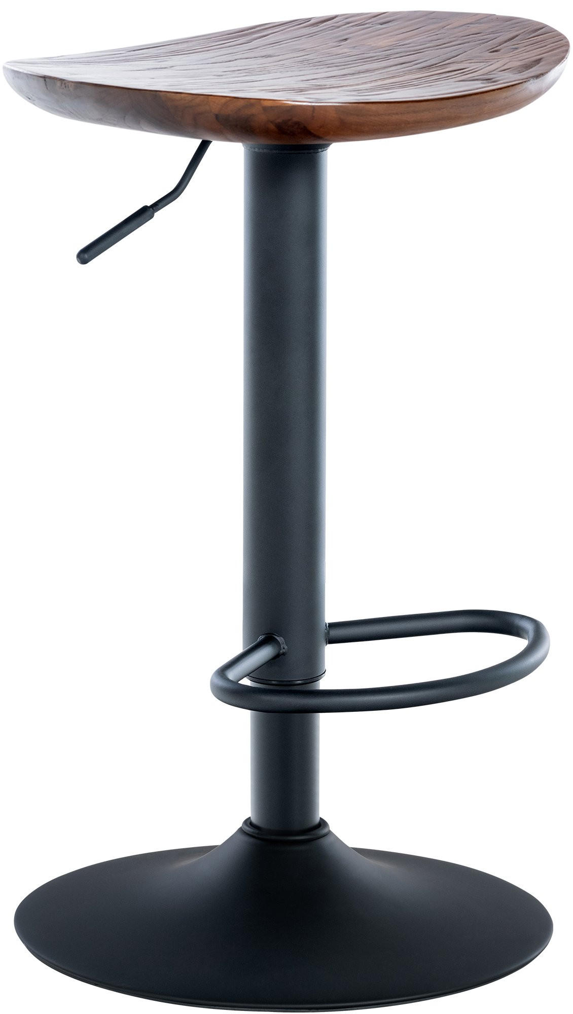 BARHOCKER Holz walnuss - Walnussfarben/Schwarz, Holz/Metall (41/56/38.5cm) - CLP