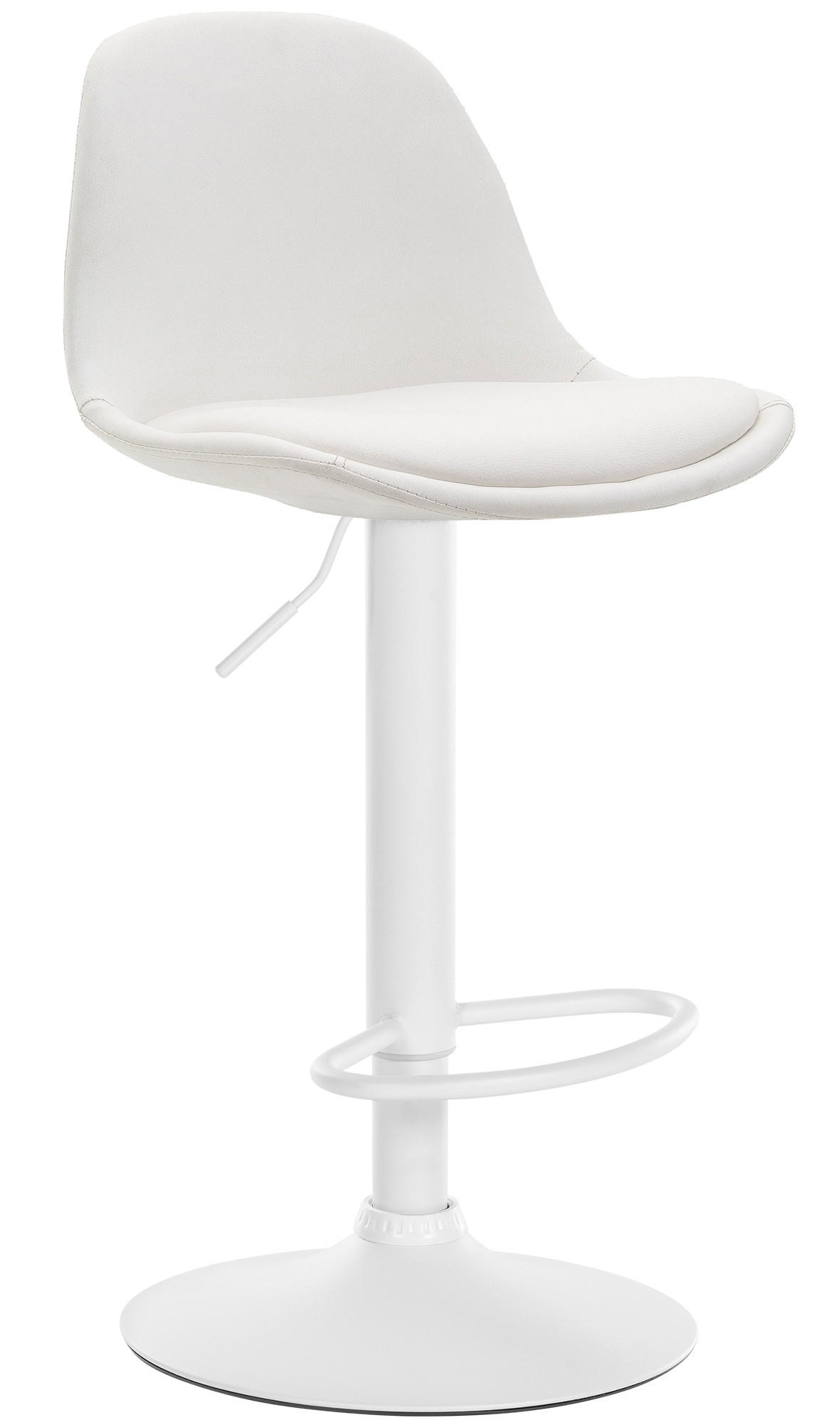 BARHOCKER Lederlook weiß - Weiß, Textil/Metall (39/82/43cm) - CLP