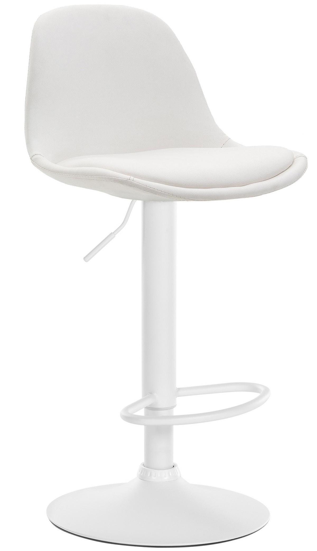 BARHOCKER Lederlook weiß - Weiß, Textil/Metall (39/82/43cm) - CLP