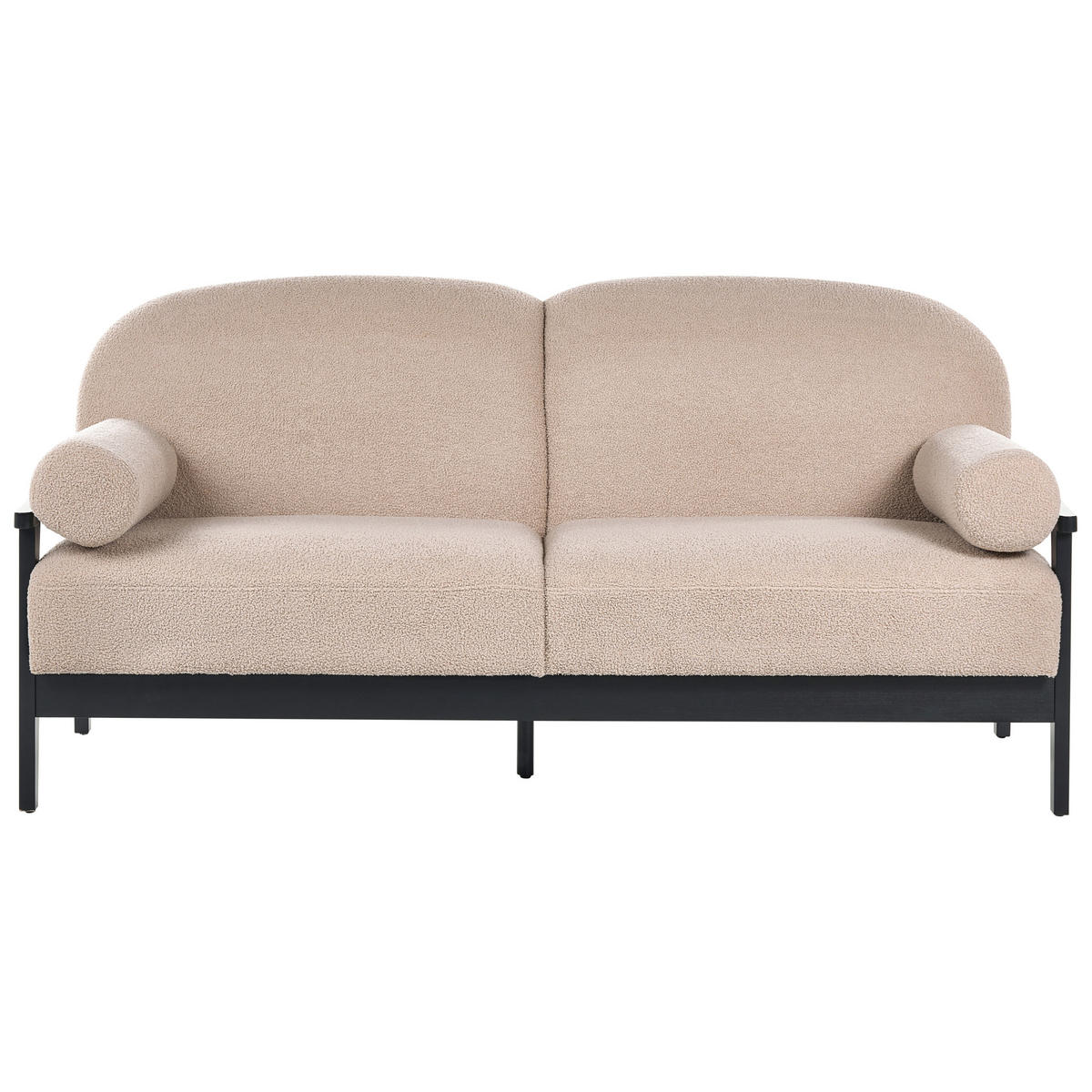 3-SITZER-SOFA Bouclé Beige Pilarne - Beige/Schwarz, Textil (191/88/84cm) - Beliani