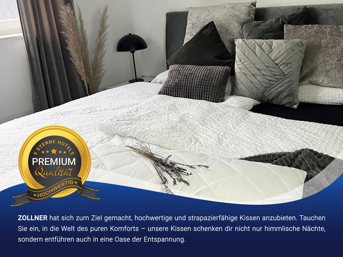 KISSEN, 40x90 cm, 50% Polyester, 50% Baumwolle, Weiß - Weiß, Textil (40/90cm) - Zollner