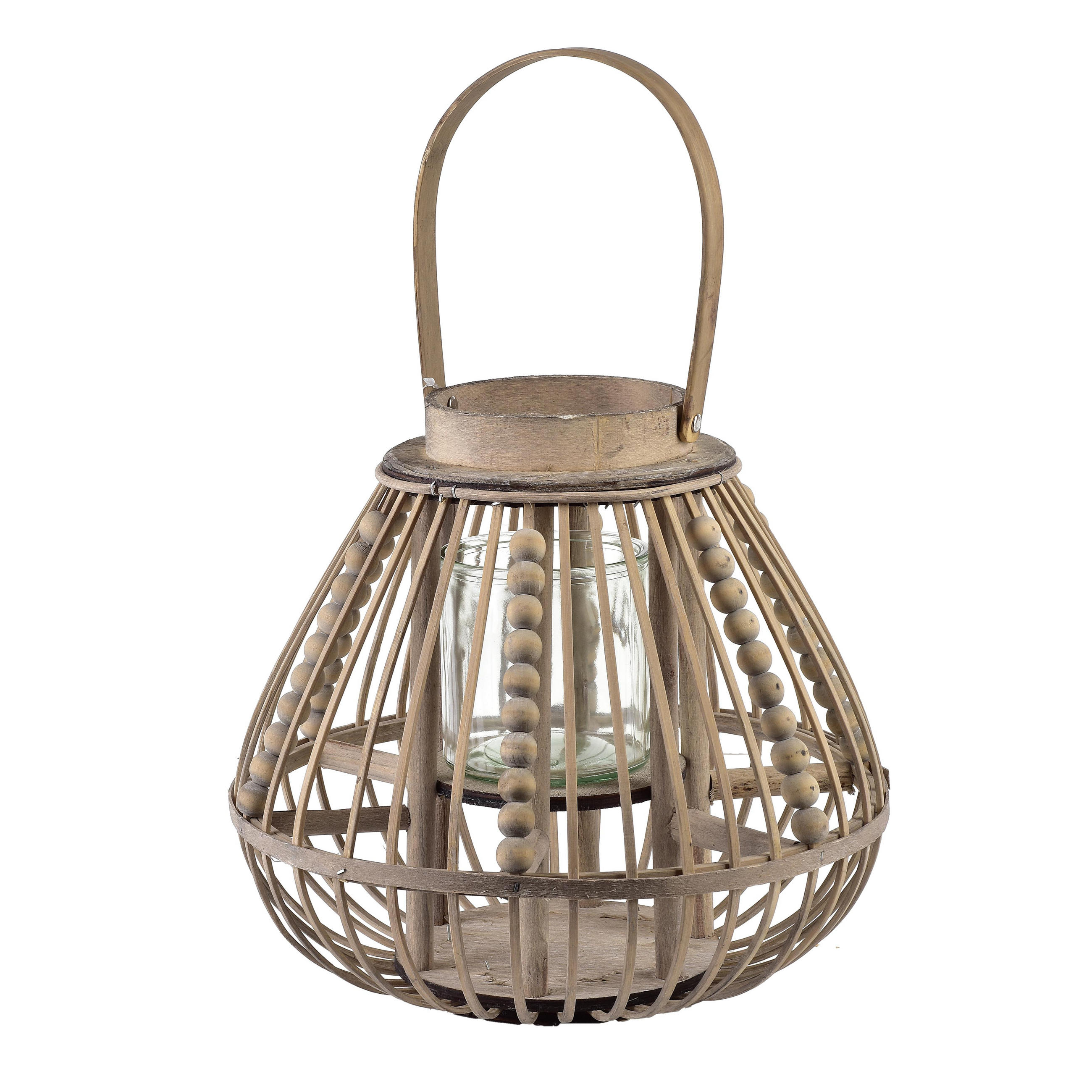 WINDLICHT Lucie Grau 30xh28cm Weide - Grau, Naturmaterialen (30/28/30cm) - Mondex
