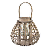 WINDLICHT Lucie Grau 30xh28cm Weide - Grau, Naturmaterialen (30/28/30cm) - Mondex