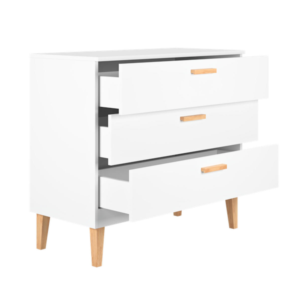 WICKELKOMMODE Kubi Weiß - Weiß, Holzwerkstoff (100/47/90cm) - Petits-meubles