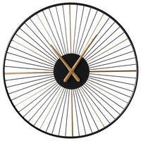 WANDUHR Metall Schwarz Sazais - Goldfarben/Schwarz, Metall (80/80/4cm) - Beliani