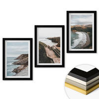 WANDBILDER 3er-Set - 20x30 cm Schwarzer Rahmen - Klippenblicke, Strandlandschaften - Schwarz, Kunststoff (20/30cm) - ArtPrintCave