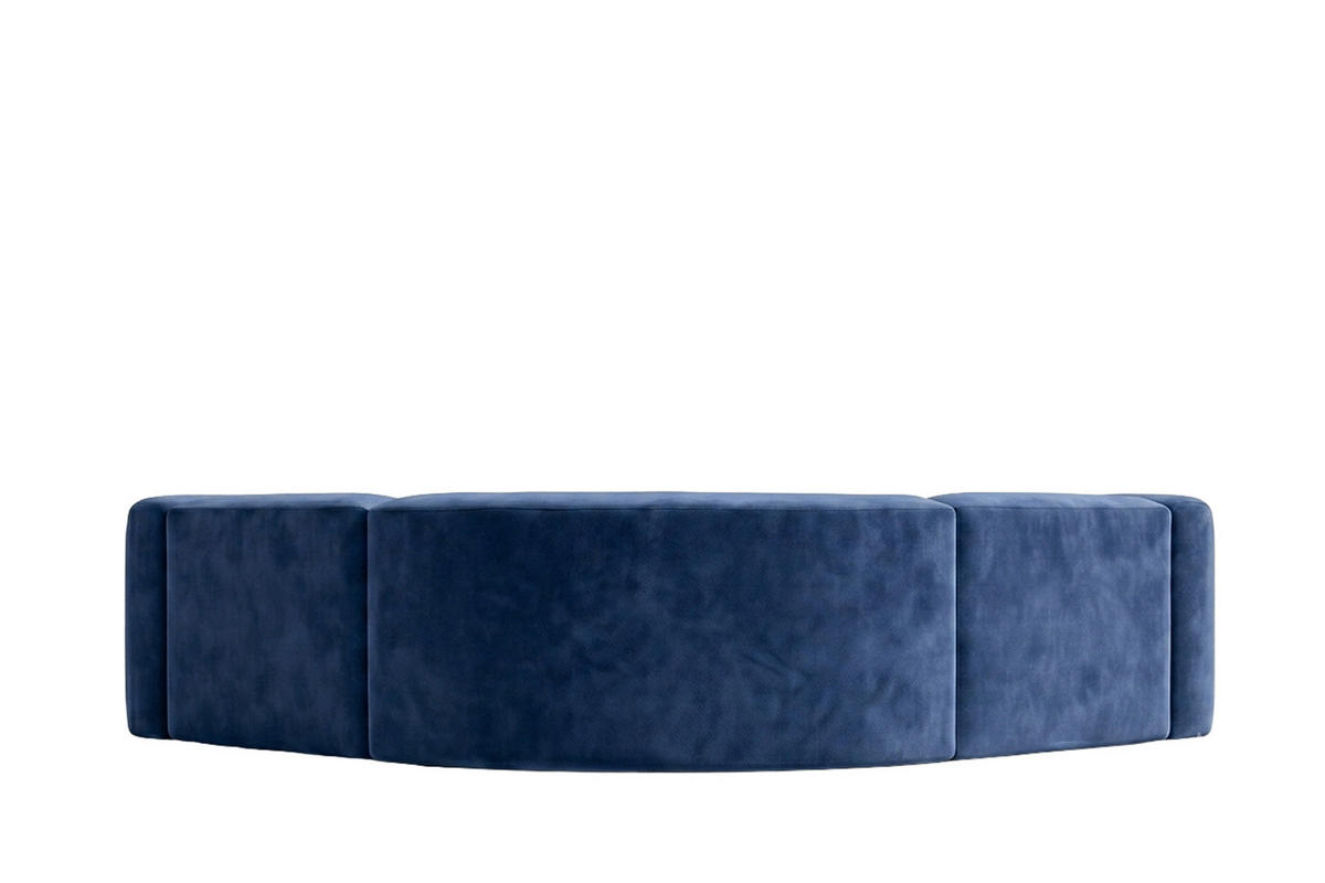 ECKSOFA Modulares, Corner Mini, Velvet-Stoff Bluvel, Tintenblau, GRETA - Blau, Holz (190/190cm) - Kaiser Möbel