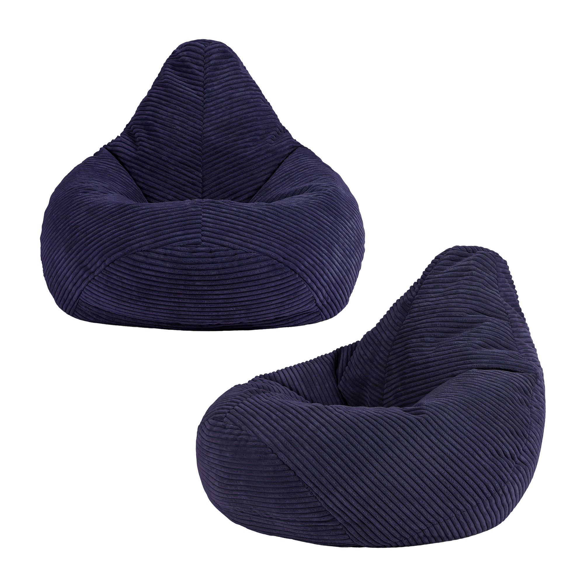SITZSACK für Kinder Sessel aus Cord 2-tlg. - Blau, Textil (69/59/65cm) - icon