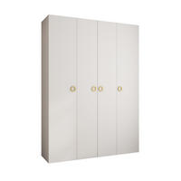 DREHTÜRENSCHRANK 245,5/180/40 4-türig - Goldfarben/Weiß, Holz/Metall (180/245.5/40cm) - Abiks Möbel