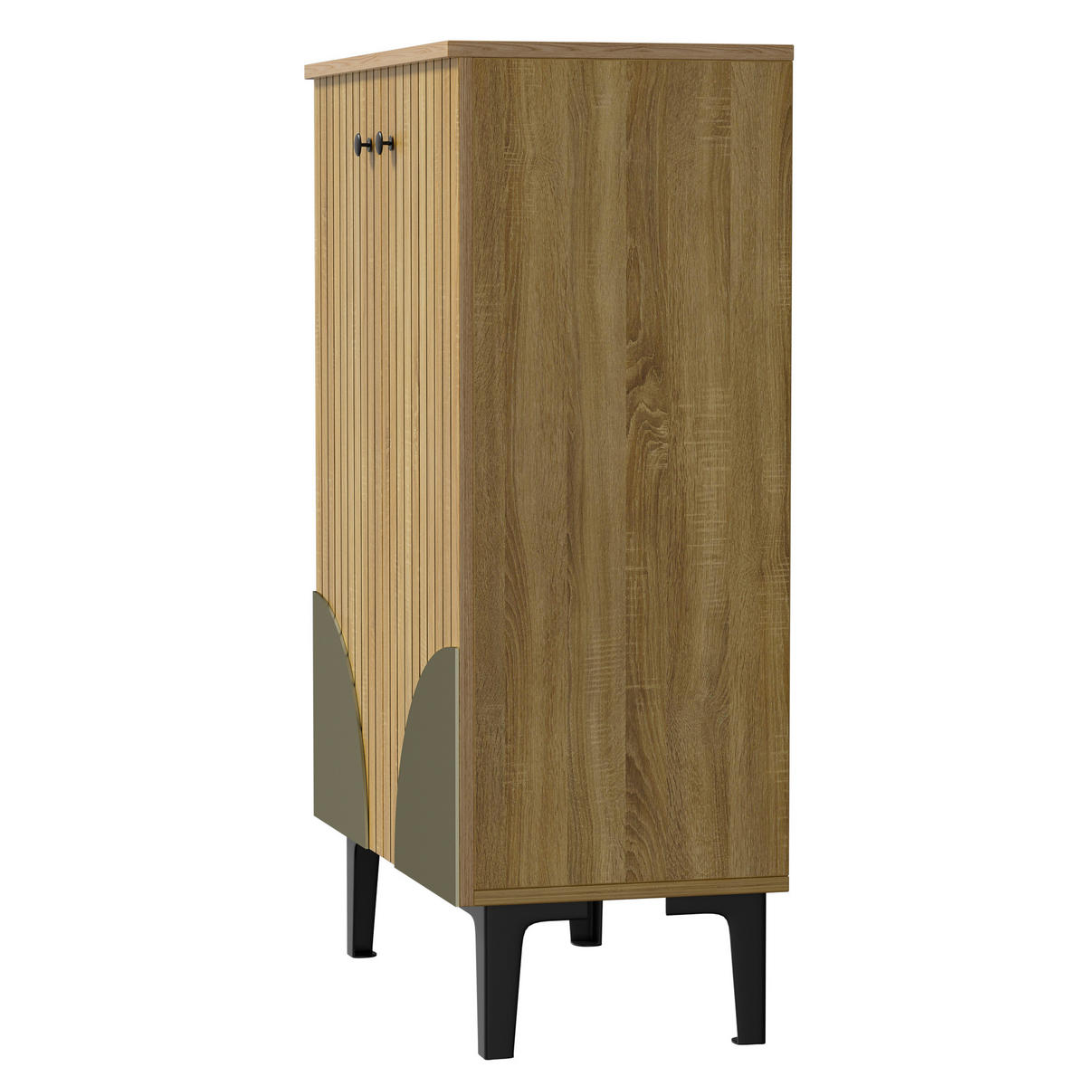 SCHUHSCHRANK Holz Türen Regalfächer Stauraum PVC modern Flur - Naturfarben, Holzwerkstoff (32/94/60cm) - FLIEKS
