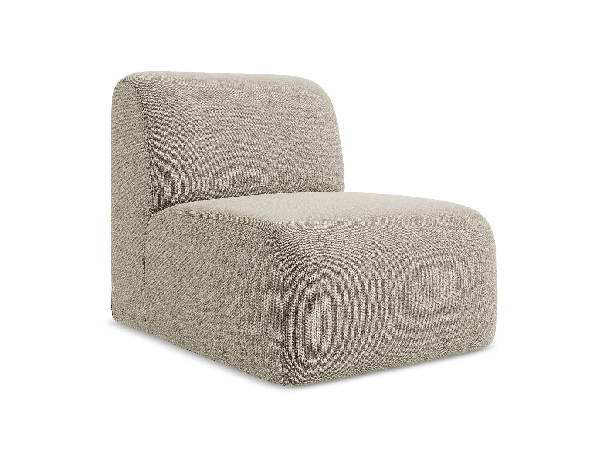 SOFAELEMENT Bouclé Stoff Grau - Taupe/Schwarz, Holzwerkstoff/Kunststoff (70/75/94cm) - Makamii