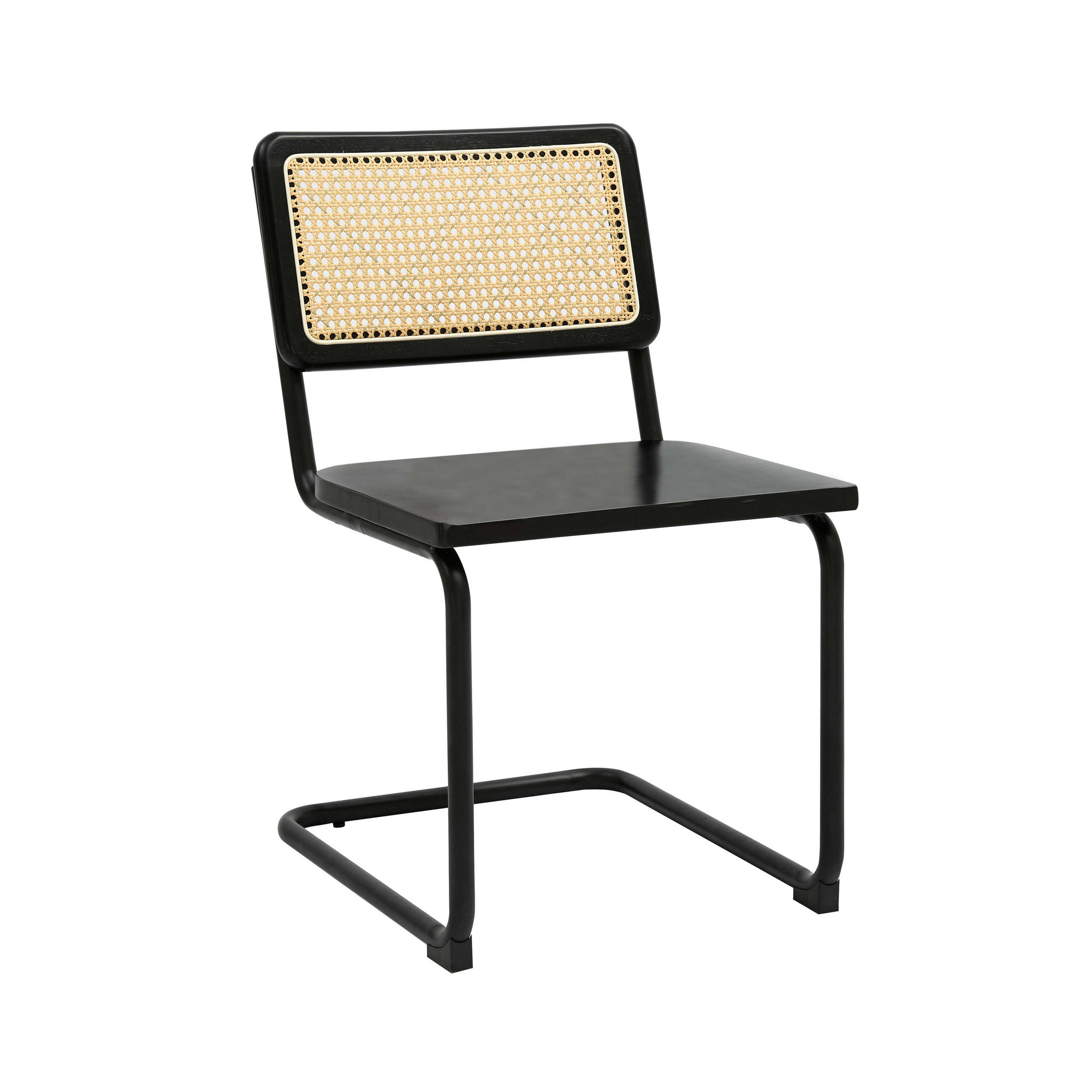 STUHL 2-tlg., Schwarz - Schwarz, Holzwerkstoff (48/79/55cm) - Oviala