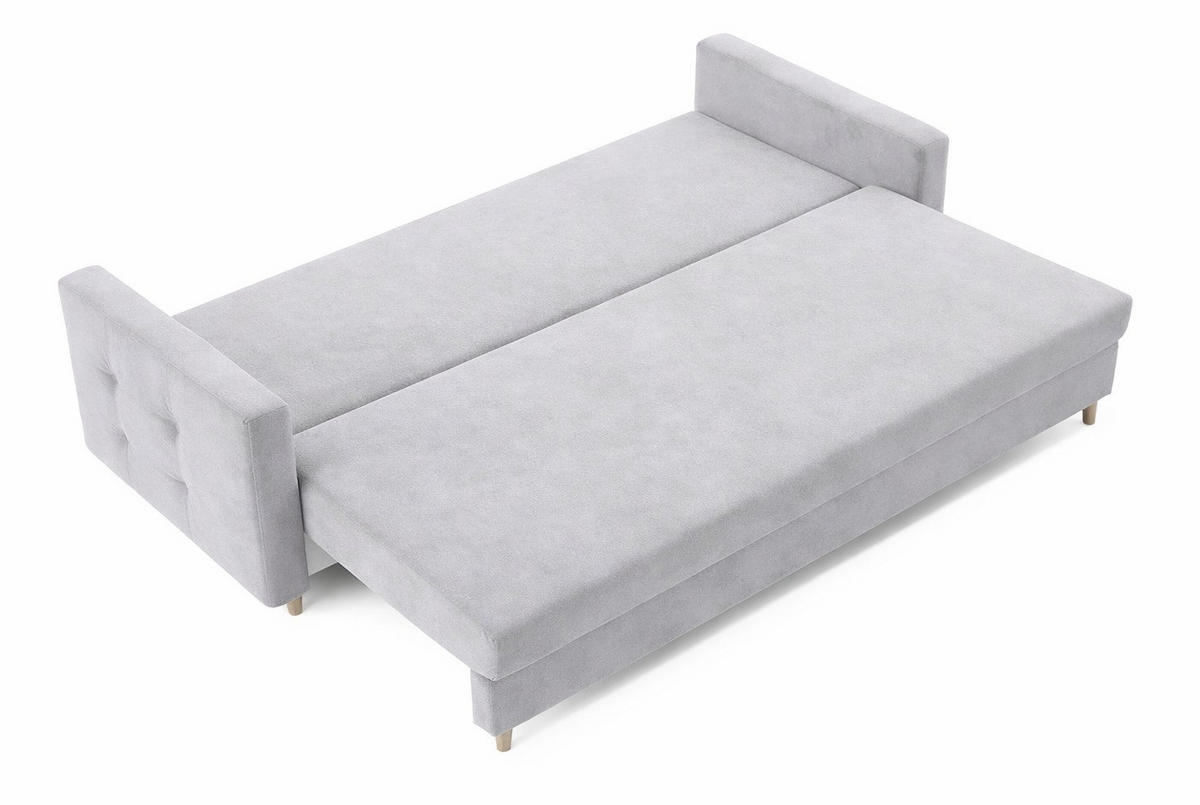 SOFA Hellgrau PETI Gepolstert - Grau, Textil (217/97/87cm) - Sepro Meble