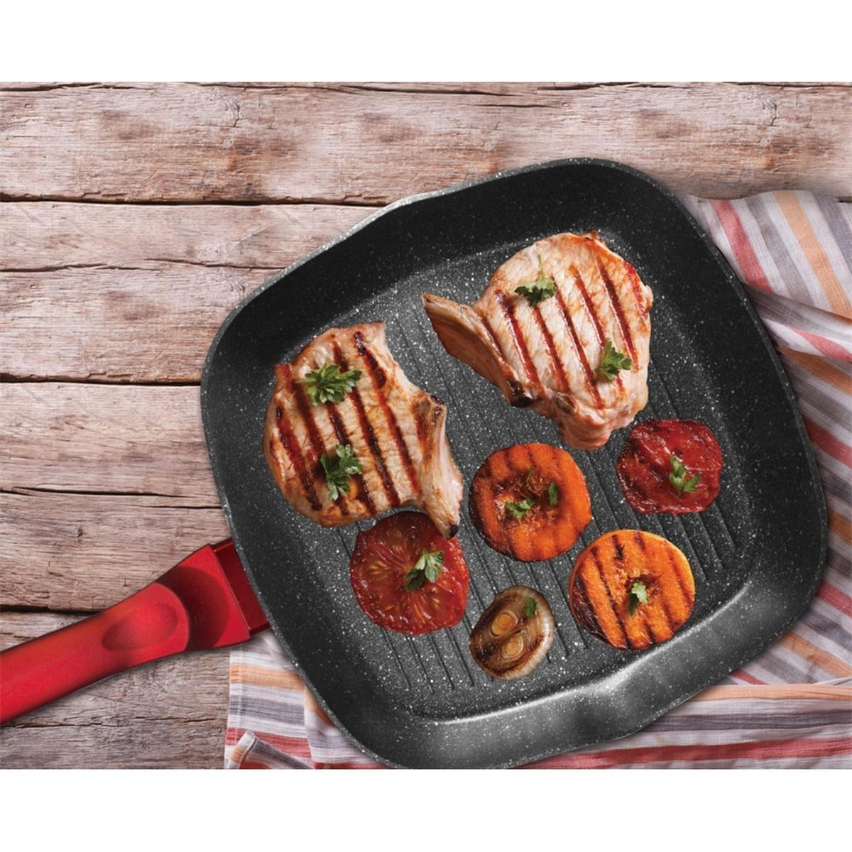 GRANIT-BRATPFANNE 28 cm Metallic Line Burgundy BH1271N - Rot, Metall (28/28/5.5cm) - Berlinger Haus