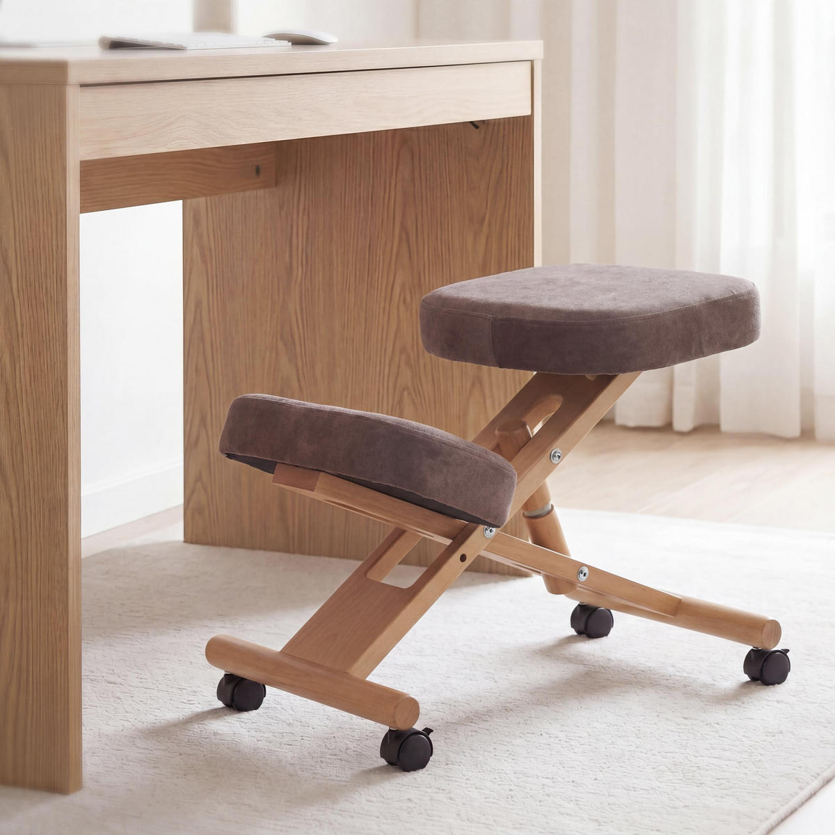 KNIESTUHL Braun - Braun, Textil (42/73/65cm) - MCW