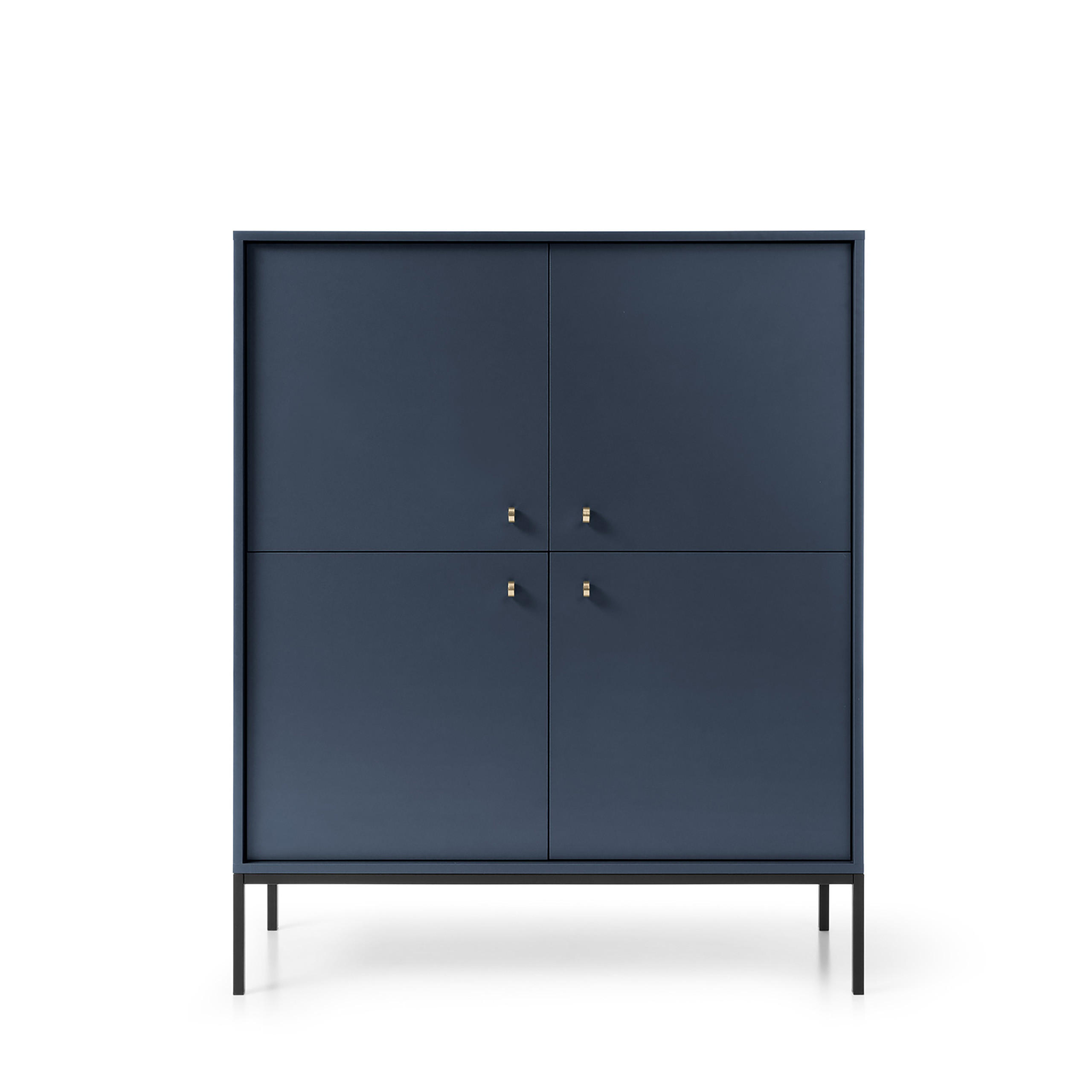 Thumbnail - Masseno Highboard, Blau, Holzwerkstoff, 104x125x39 cm, Wohnzimmer, Kommoden & Sideboards, Highboards