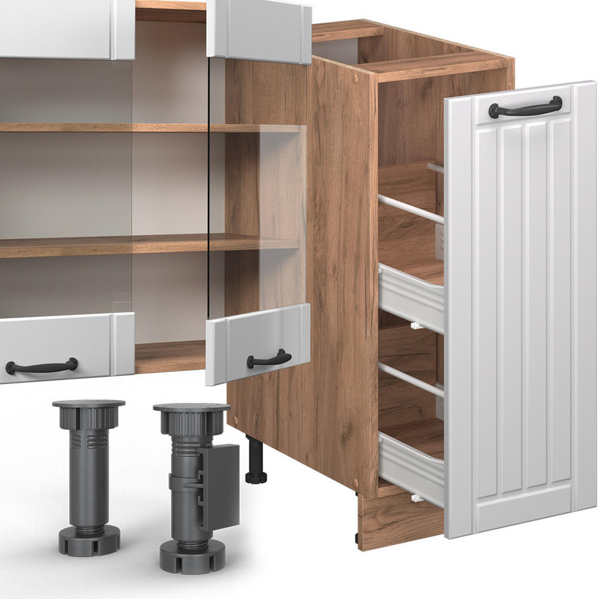 Honigeiche/Weiß, Holzwerkstoff (280/81.6/46cm) - Vicco