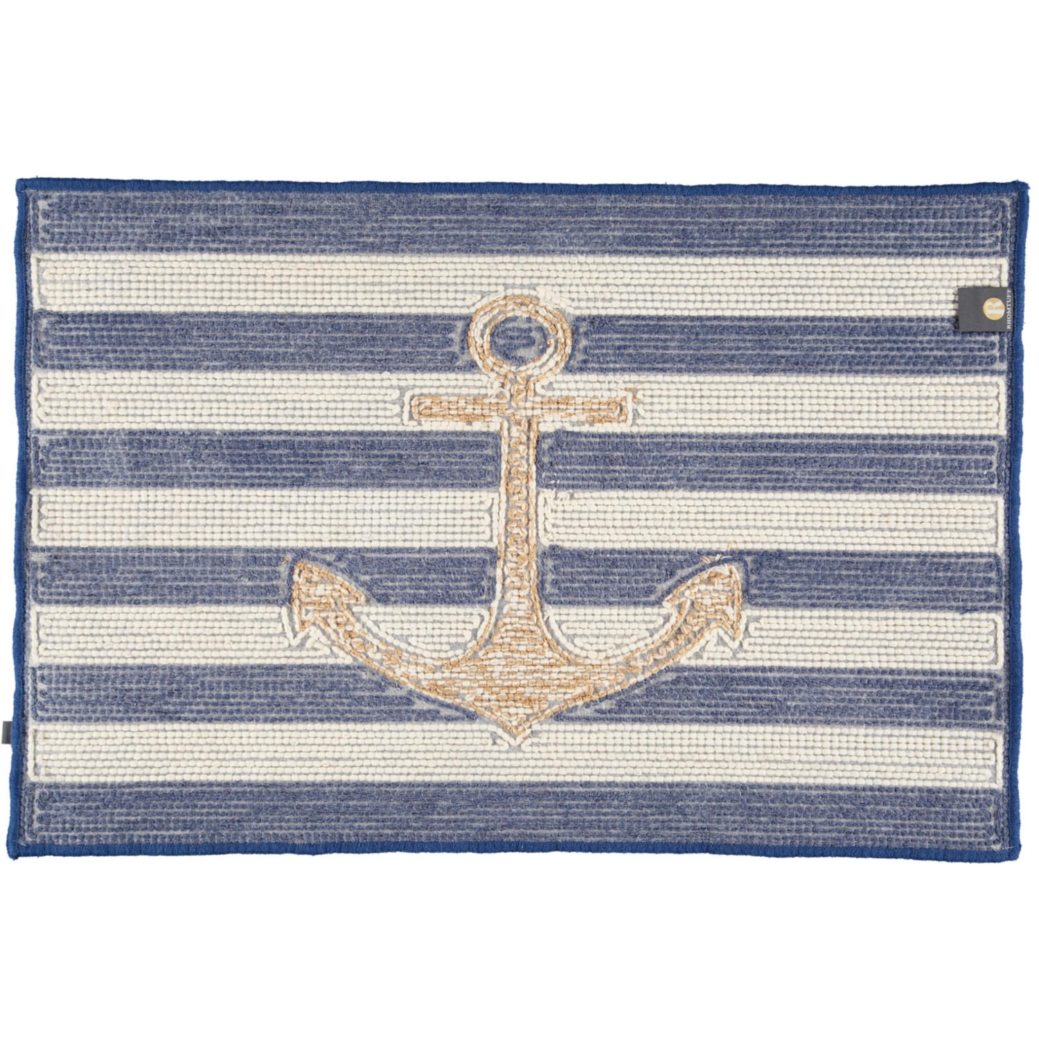 BADTEPPICHE ANKER ROYAL-WEISS-WEISS-GOLD LUREX - 1368 - Blau, Textil (60/90cm) - Rhomtuft