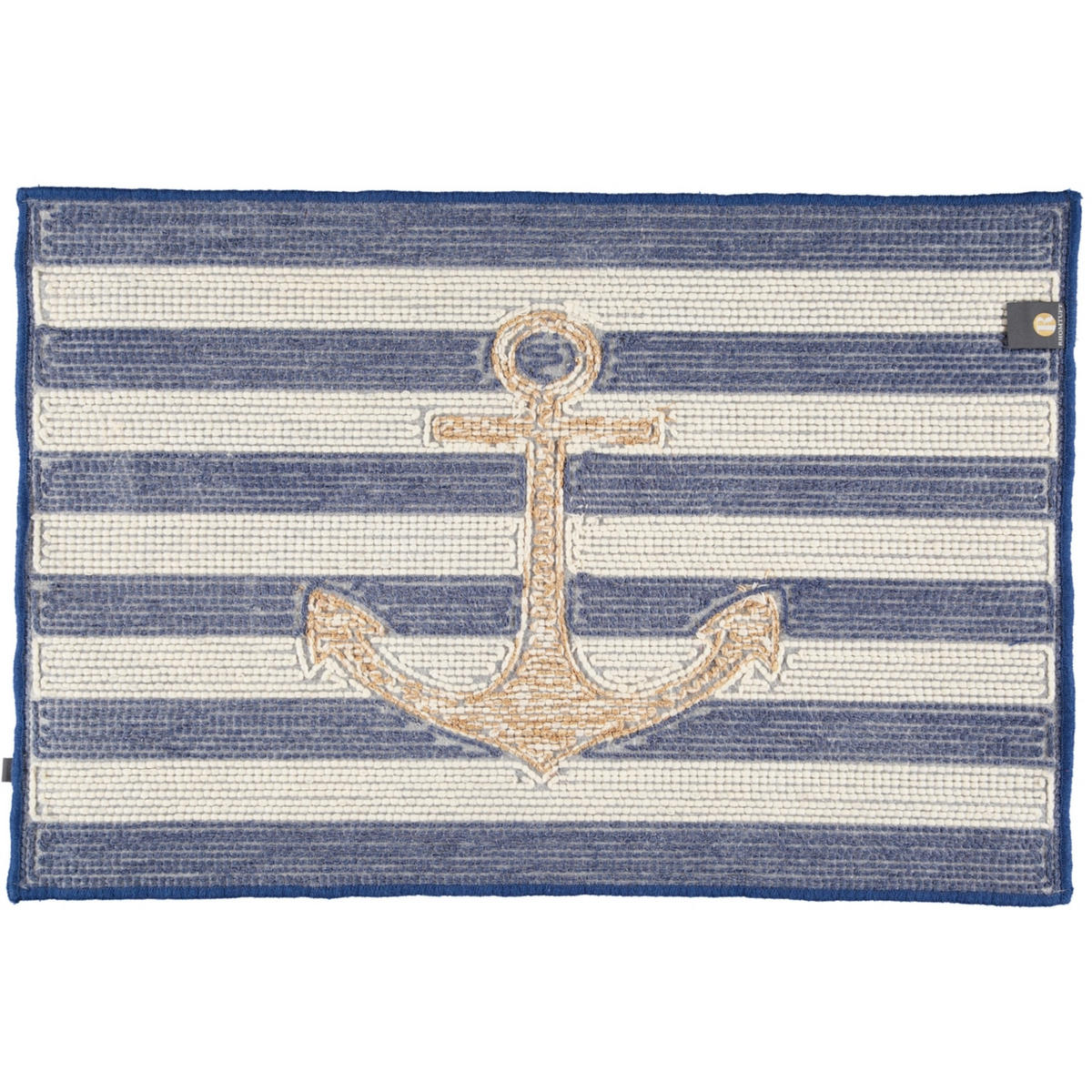 BADTEPPICHE ANKER ROYAL-WEISS-WEISS-GOLD LUREX - 1368 - Blau, Textil (60/90cm) - Rhomtuft