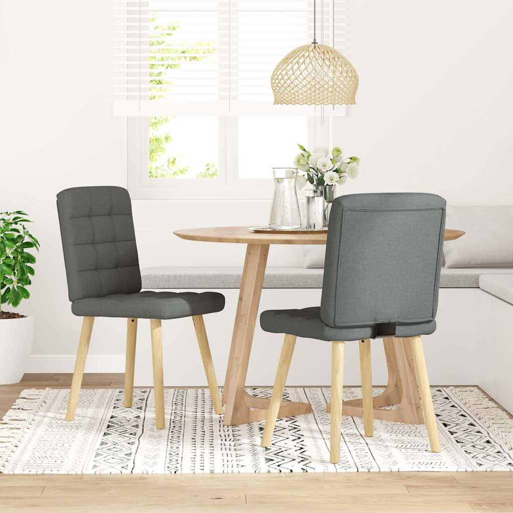 ESSZIMMERSTÜHLE 2 Stk. Dunkelgrau Stoff 45*54*86cm - Dunkelgrau, Metall (45/86/54cm) - ZMH