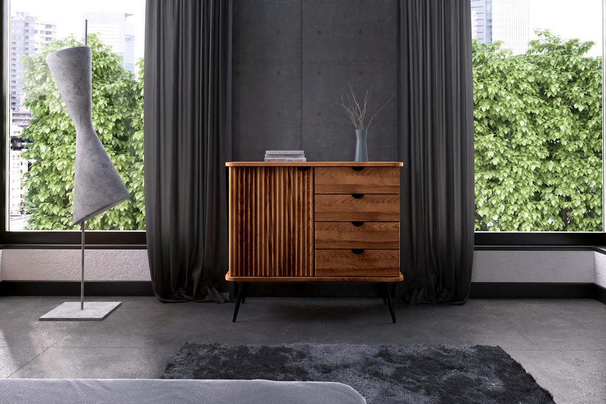 KOMMODE LINA - Kernbuche, Holz (97/87/46cm) - byoak