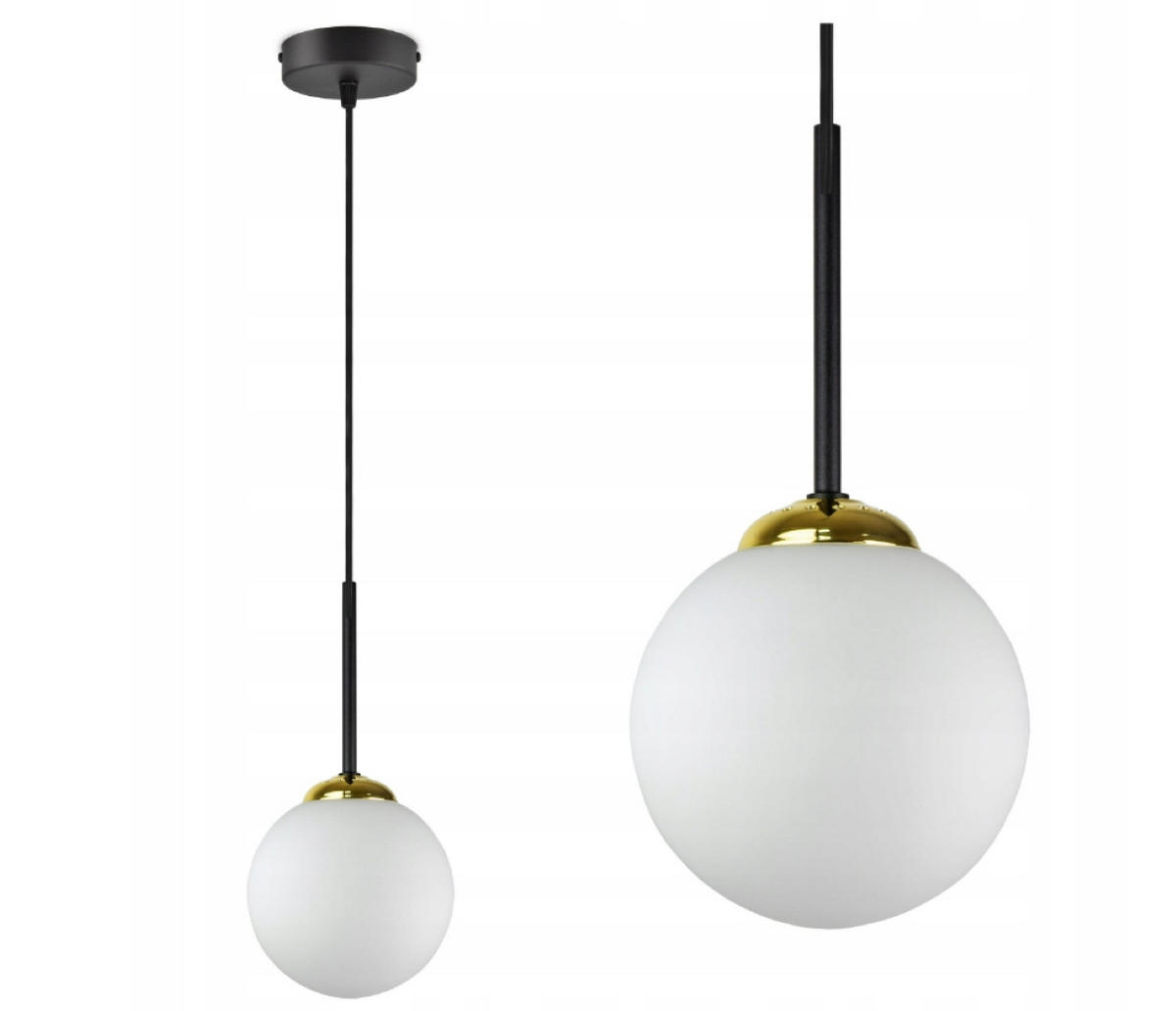 PENDELLEUCHTE Milano Glas - Goldfarben/Schwarz, Glas/Metall (14/14/110cm) - kiki design