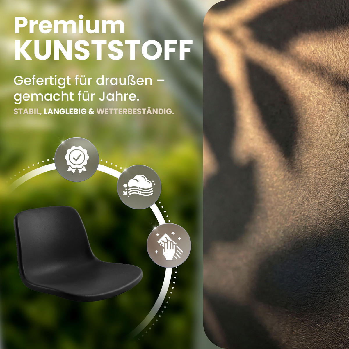 GARTENSITZGRUPPE 2 Kunststoff Schwarz - Schwarz, Kunststoff - CLP