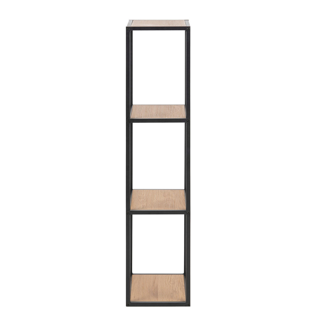 REGAL - Wildeiche Dekor / Schwarz - Braun, Holzwerkstoff/Metall (37/108/24cm) - home24