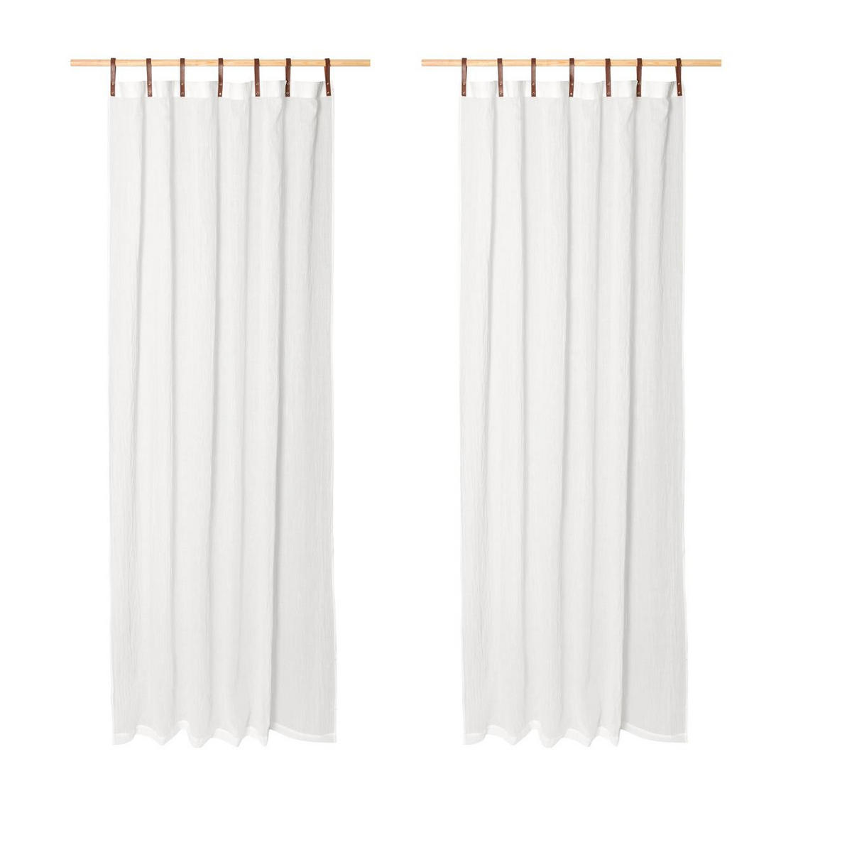 SCHLAUFENSCHAL Evi 2er Set weiß - Weiß, Textil (135/245/245cm) - Magma Heimtexx