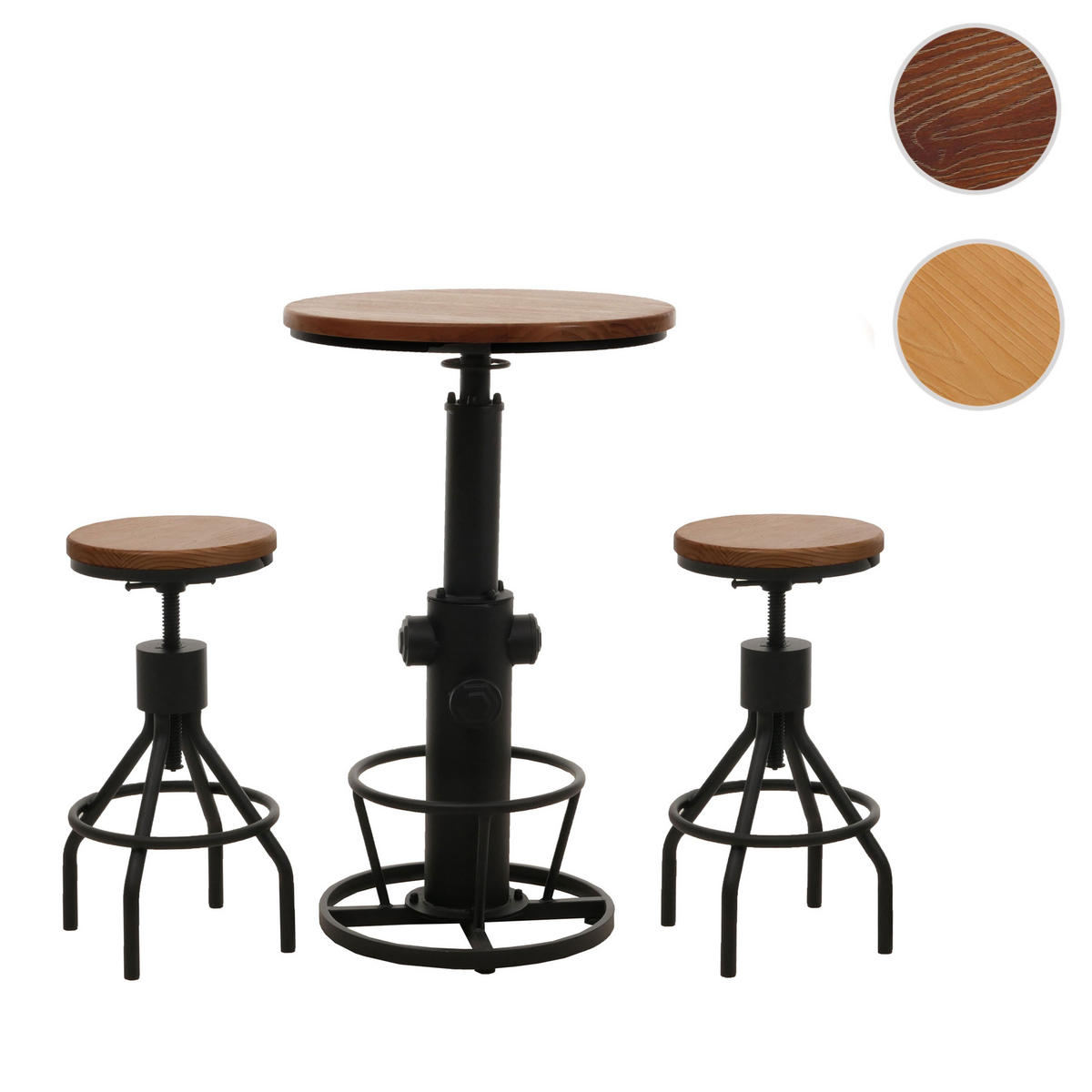 SET BARTISCH + BARHOCKER Braun 3er-Set - Braun, Holz (61/123/61cm) - MCW