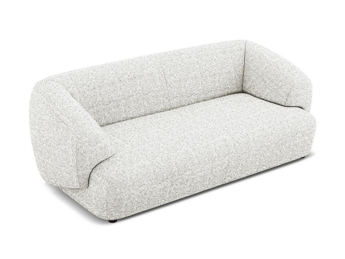 3-SITZER SOFA Strukturstoff Stoff Weiß - Beige/Schwarz, Kunststoff/Textil (212/81/98cm) - Makamii
