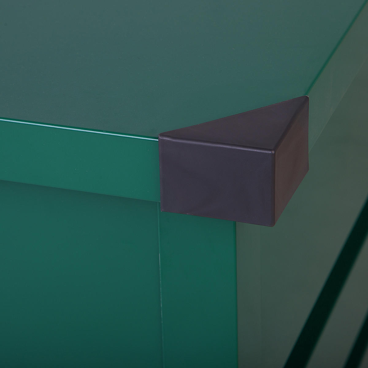 AUFLAGENBOX Stahl dunkelgrün 132/62 cm Cebrosa - Grün, Metall (132/64/62cm) - Beliani