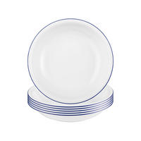 SUPPENTELLER Compact Blaurand weiß-blau ø 20,2 cm 6er Set - Blau/Weiß, Keramik (20.2cm) - Seltmann Weiden