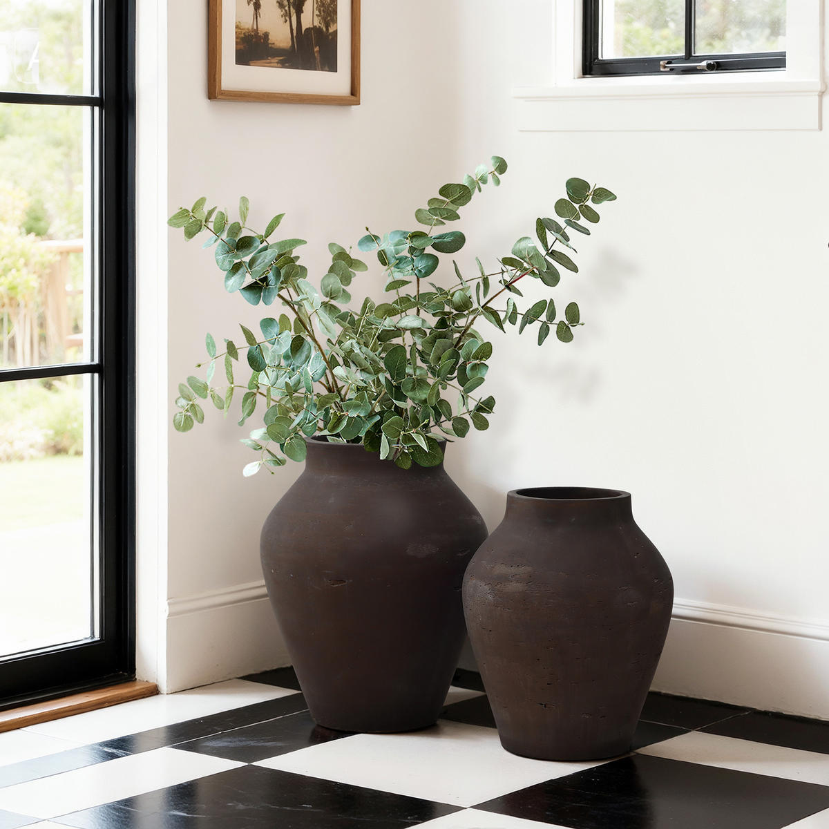 VASE Soma, 34 cm hoch - Dunkelbraun, Naturmaterialien (34cm) - Hometopia