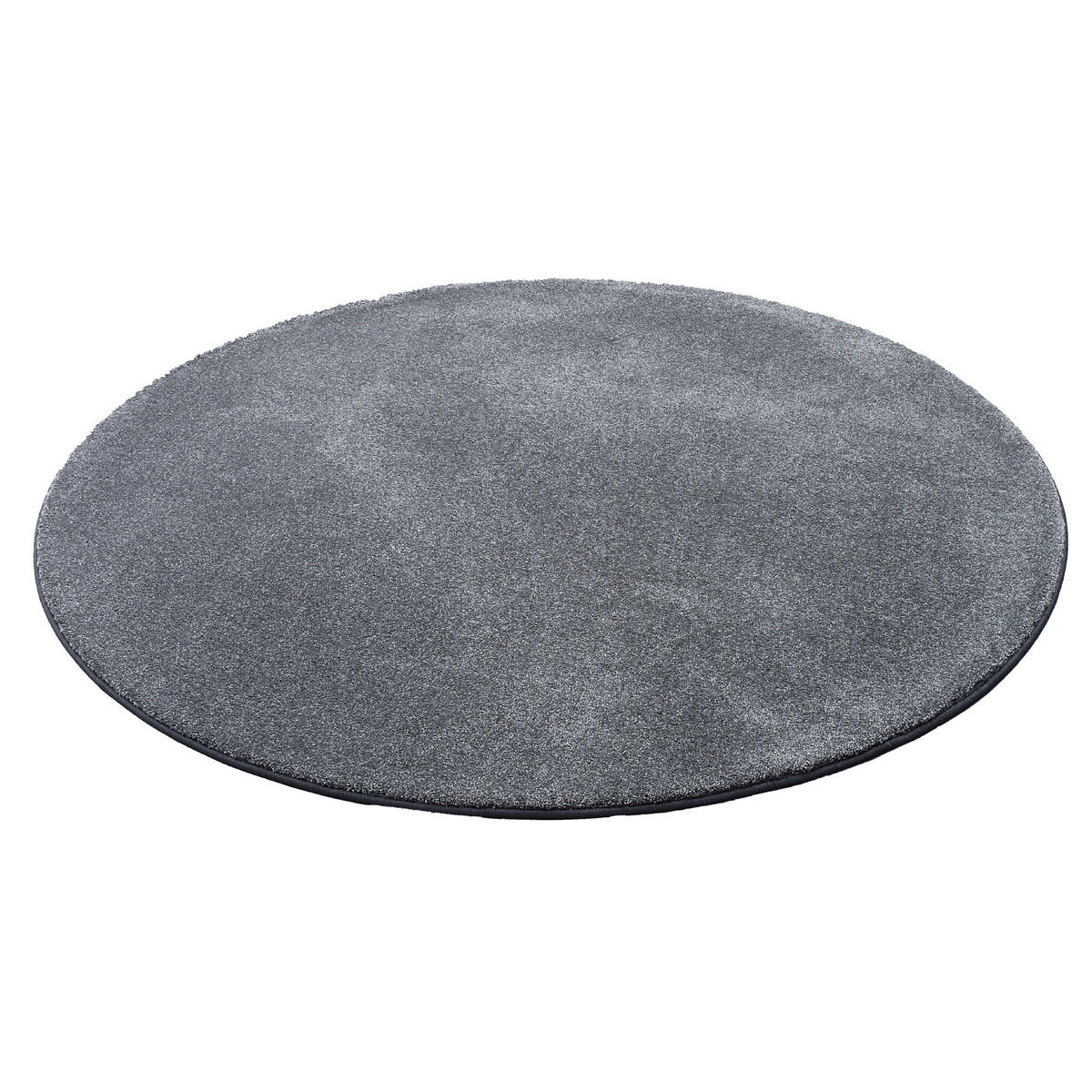 HOCHFLOR LUXUS VELOURS TEPPICH TOUCH RUND - Anthrazit, Textil (100/100cm) - Snapstyle