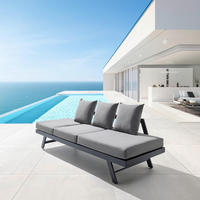 RELAXLIEGE Ilva Blue Dunkelgrau Outdoorstoff/Metall - Dunkelgrau, Metall (1/61/210cm)