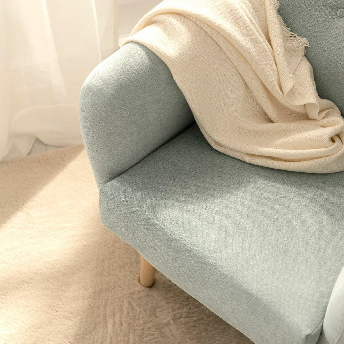 LESESESSEL Astrid Grün 72 cm x 96 cm - Grün, Textil (72/96/80cm) - Klast Home