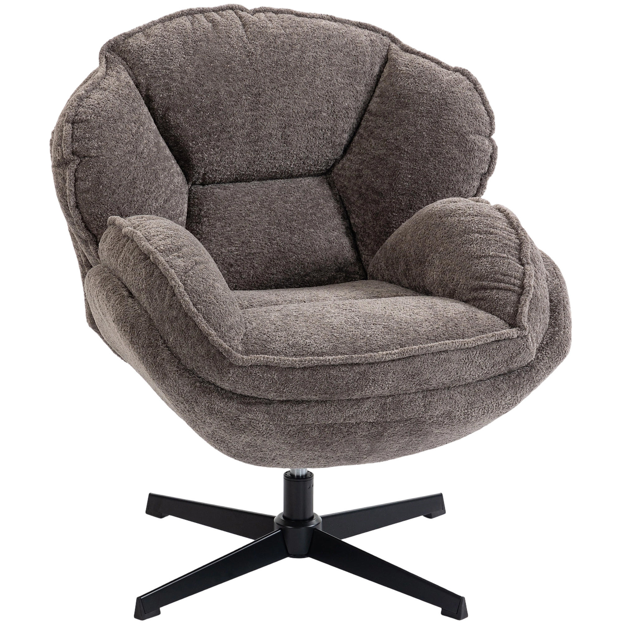 OHRENSESSEL aus Polyester & Metall Grau - Schwarz/Grau, Textil/Metall (76/88/86cm) - HOMCOM