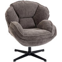 OHRENSESSEL aus Polyester & Metall Grau - Schwarz/Grau, Textil/Metall (76/88/86cm) - HOMCOM