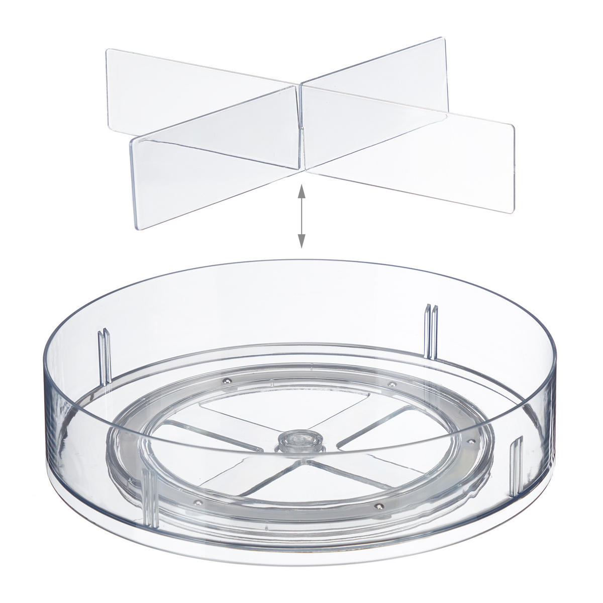 DREHTELLER - Transparent, Kunststoff (27/6.5/27cm) - Relaxdays