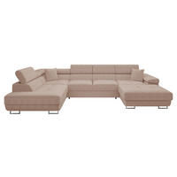 WOHNLANDSCHAFT Torezio Bis Cord, Seite: Links - Rosa, Holz/Textil (346/90/203cm) - MIRJAN24