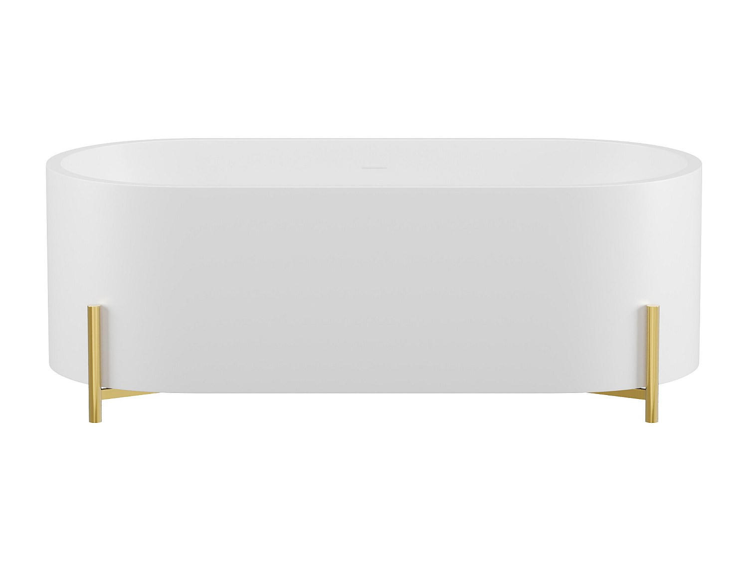 FREISTEHENDE Badewanne - 1 Person - Acryl - Weiß, Goldfarben - - Goldfarben/Weiß, Kunststoff (160/59/73.5cm) - Vente-Unique
