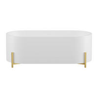 FREISTEHENDE Badewanne - 1 Person - Acryl - Weiß, Goldfarben - - Goldfarben/Weiß, Kunststoff (160/59/73.5cm) - Vente-Unique