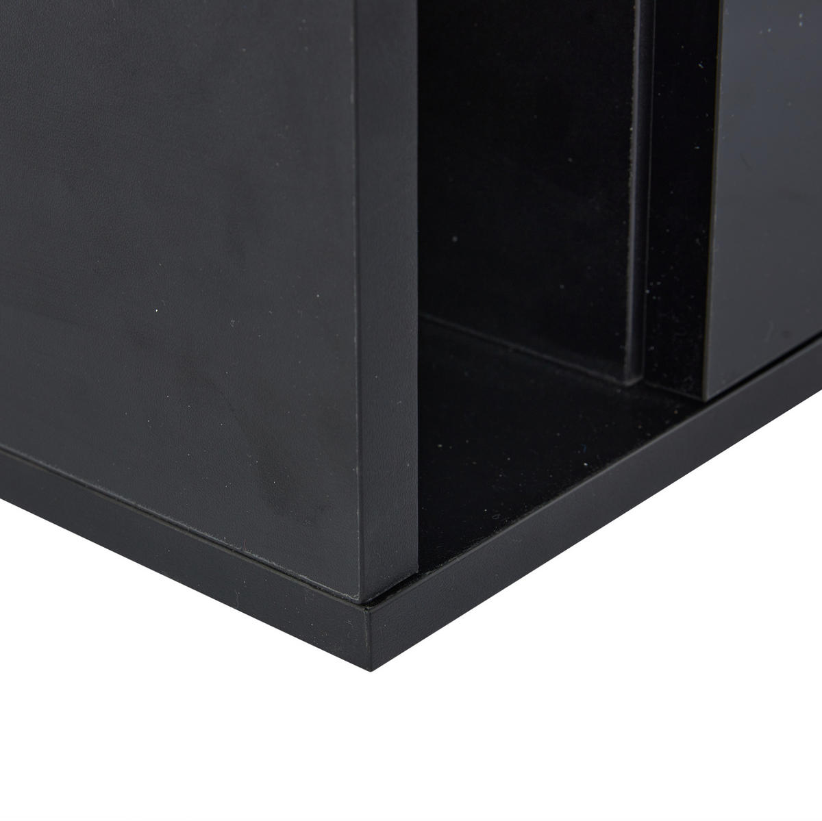 COUCHTISCH 100/50 cm mit LED-Beleuchtung und 2 Schubladen, Schwarz - Schwarz, Holzwerkstoff (100/50/40cm) - BEAOK